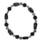John Bead Snow Flake Gray &#x26; Obsidian Natural Stone Bracelet
